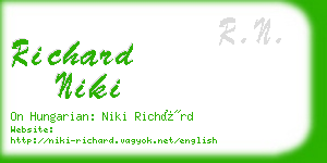 richard niki business card